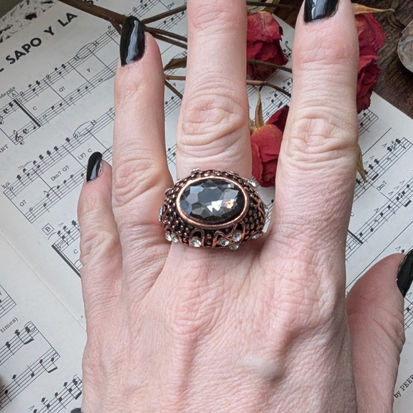 Vintage Copper and Silver Statement Ring Size 10 - Picture 4 of 11